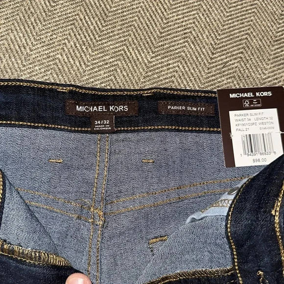 NWT Michael Kors Men’s Jeans Parker Slim Fit Stretch Weston 34/32 MSRP $98 - Picture 7 of 8